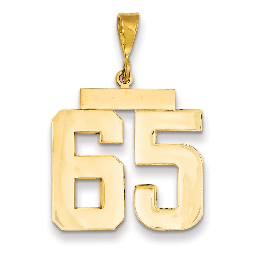 Lovely Rita's Pendants & Charms 14k Yellow Gold Polished Finish Large Size Number 65 Charm Pendant