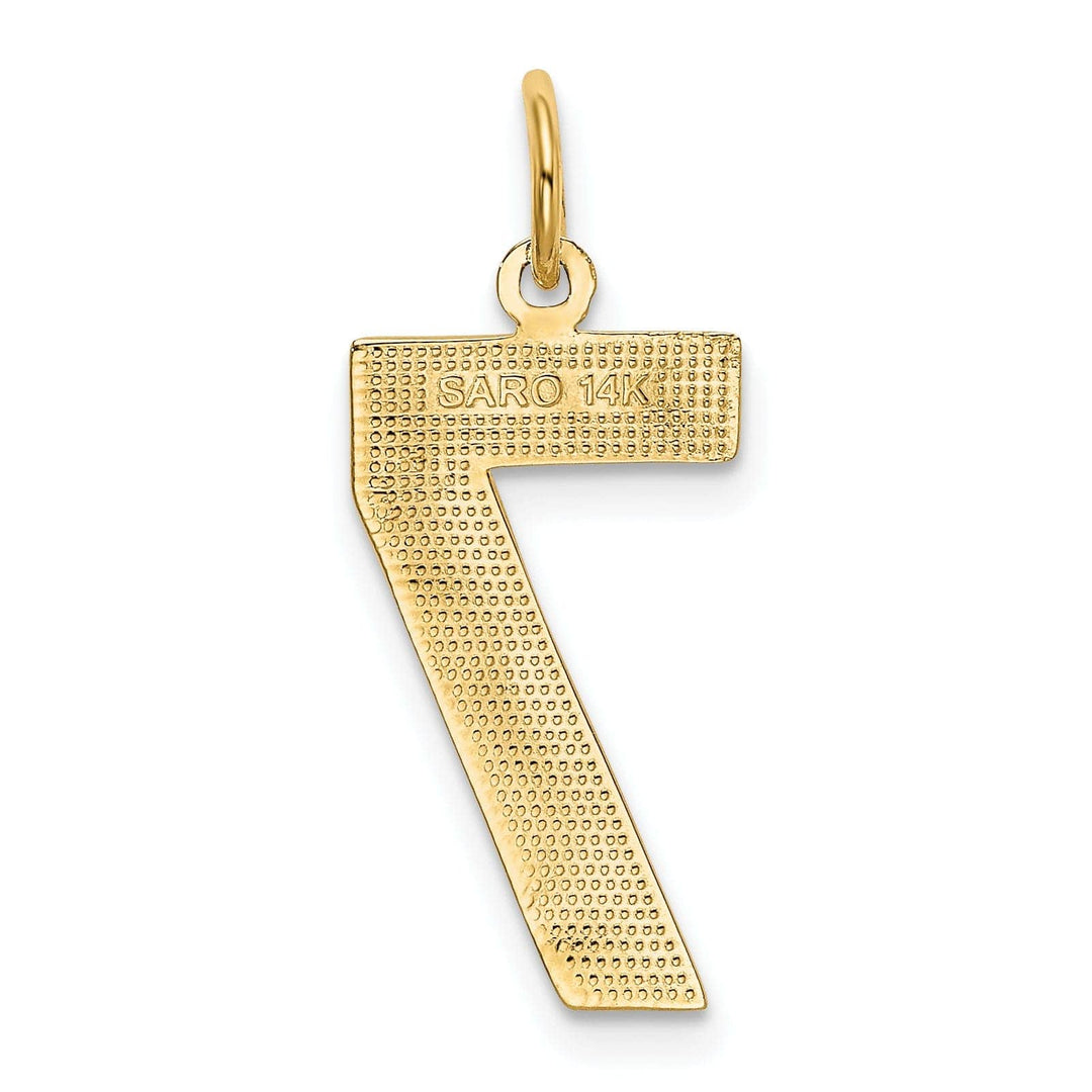 Lovely Rita's Pendants & Charms 14k Yellow Gold Polished Finish Large Size Number 7 Charm Pendant