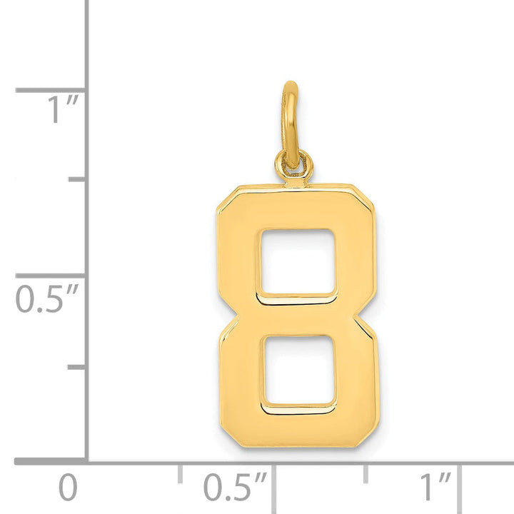 Lovely Rita's Pendants & Charms 14k Yellow Gold Polished Finish Large Size Number 8 Charm Pendant