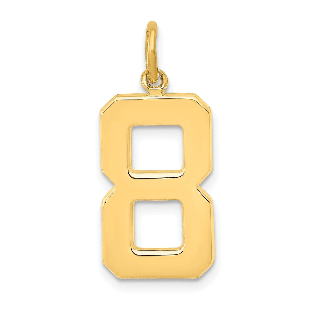 Lovely Rita's Pendants & Charms 14k Yellow Gold Polished Finish Large Size Number 8 Charm Pendant