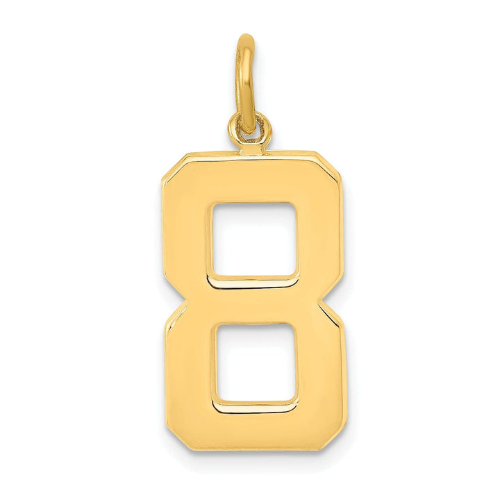 Lovely Rita's Pendants & Charms 14k Yellow Gold Polished Finish Large Size Number 8 Charm Pendant