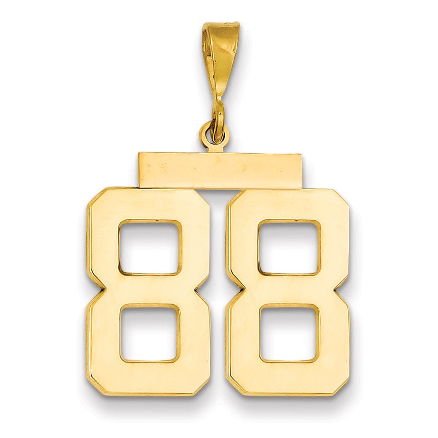 Lovely Rita's Pendants & Charms 14k Yellow Gold Polished Finish Large Size Number 88 Charm Pendant