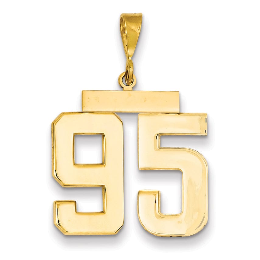Lovely Rita's Pendants & Charms 14k Yellow Gold Polished Finish Large Size Number 95 Charm Pendant