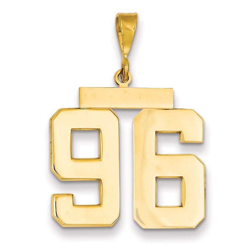 Lovely Rita's Pendants & Charms 14k Yellow Gold Polished Finish Large Size Number 96 Charm Pendant