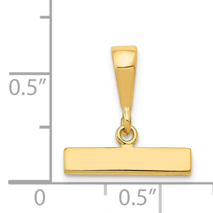 Lovely Rita's Pendants & Charms 14k Yellow Gold Polished Finish Large Size Top Bar for Number Charm Pendant
