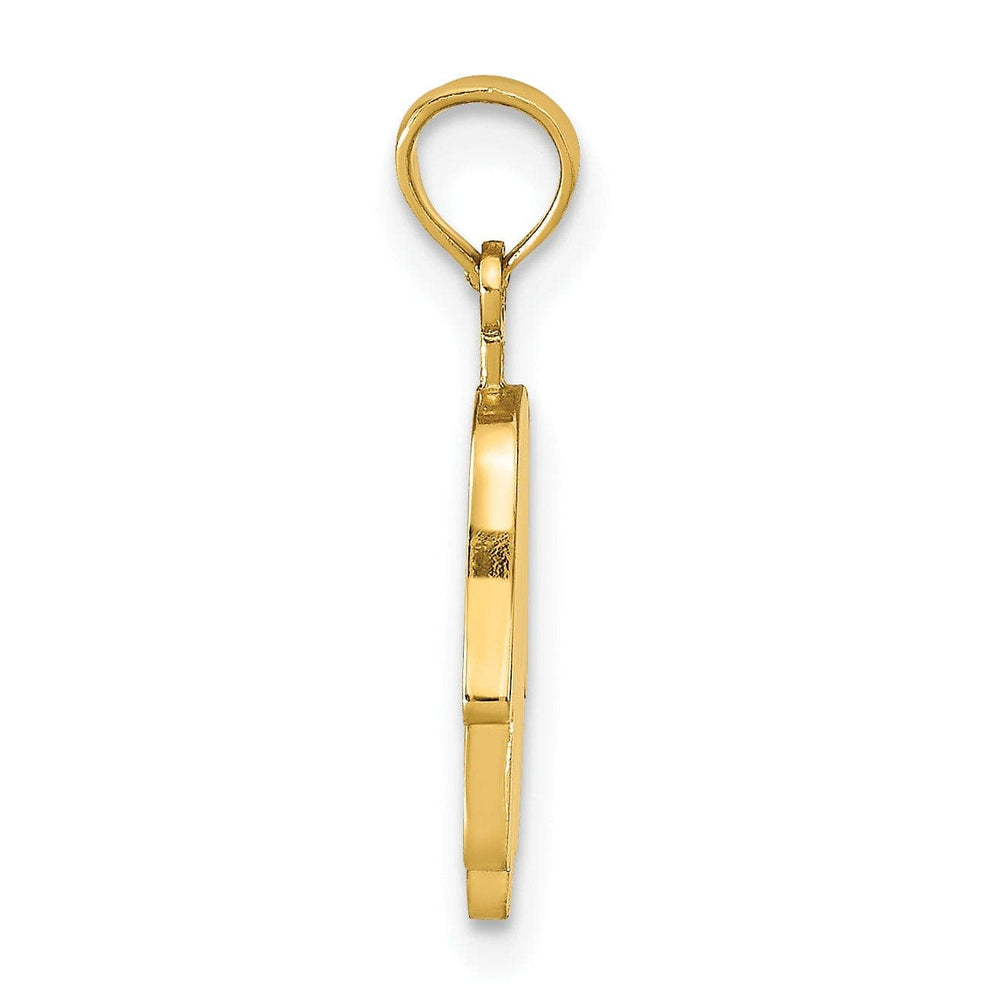 Lovely Rita's Pendants & Charms 14K Yellow Gold Polished Finish Large Solid Hamsa Charm Pendant