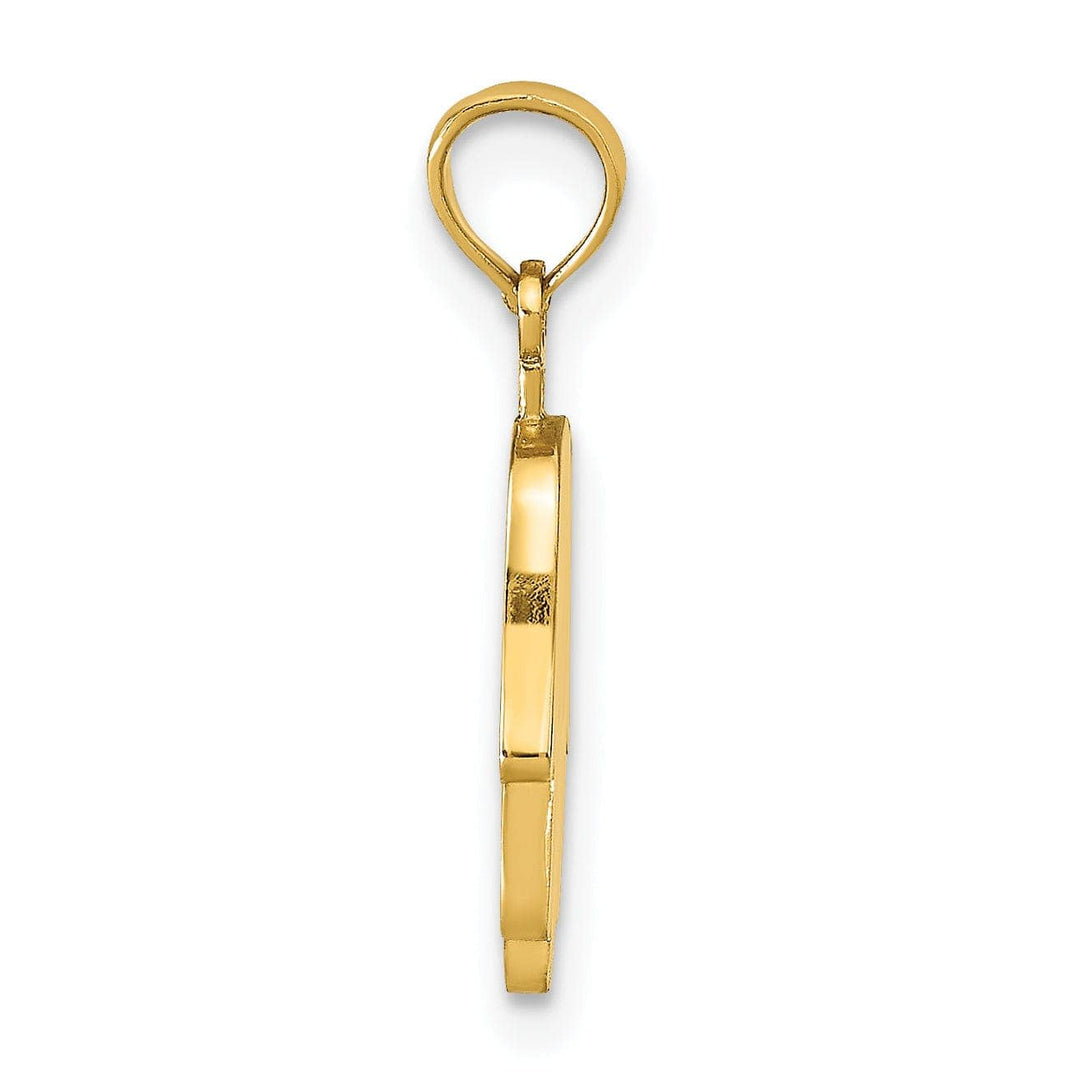 Lovely Rita's Pendants & Charms 14K Yellow Gold Polished Finish Large Solid Hamsa Charm Pendant