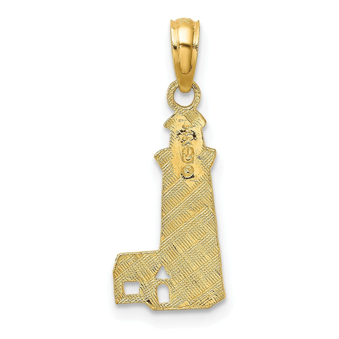 Lovely Rita's Pendants & Charms 14K Yellow Gold Polished Finish Lighthouse with Side Building Charm