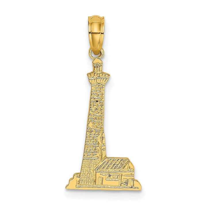 Lovely Rita's Pendants & Charms 14K Yellow Gold Polished Finish Lighthouse with Side Building Charm