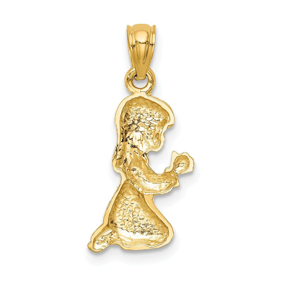 Lovely Rita's Pendants & Charms 14k Yellow Gold Polished Finish Little Girl Praying on Knees Pendant