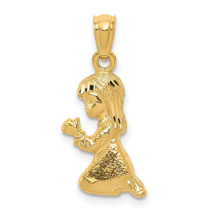 Lovely Rita's Pendants & Charms 14k Yellow Gold Polished Finish Little Girl Praying on Knees Pendant