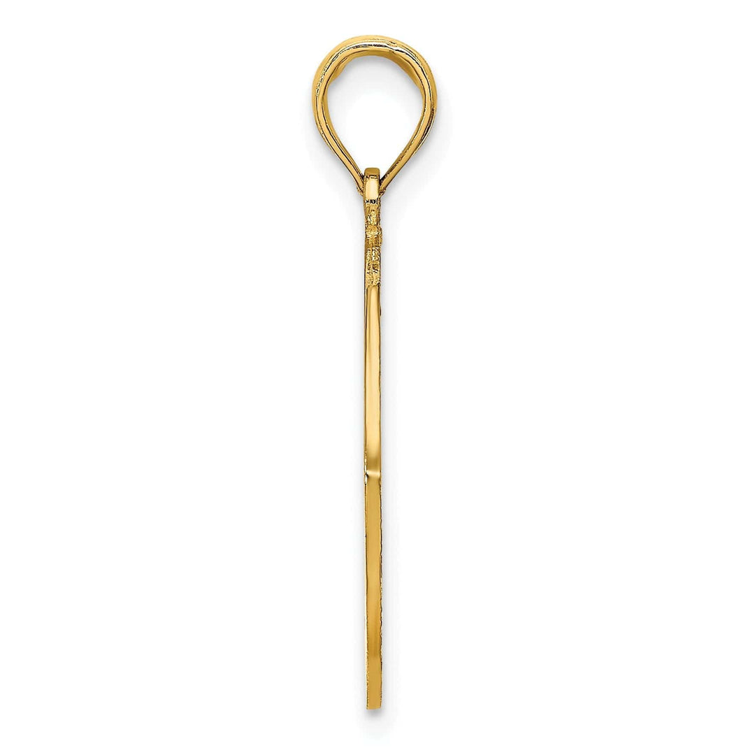 Lovely Rita's Pendants & Charms 14K Yellow Gold Polished Finish LONG BEACH ISLAND with Double Dolphins Design Charm Pendant