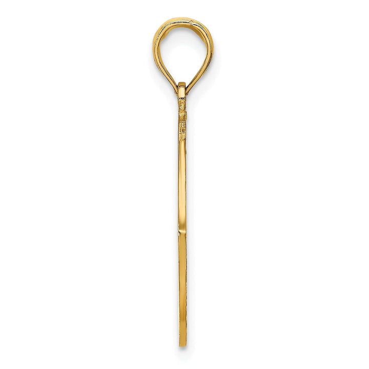 Lovely Rita's Pendants & Charms 14K Yellow Gold Polished Finish LONG BEACH ISLAND with Double Dolphins Design Charm Pendant