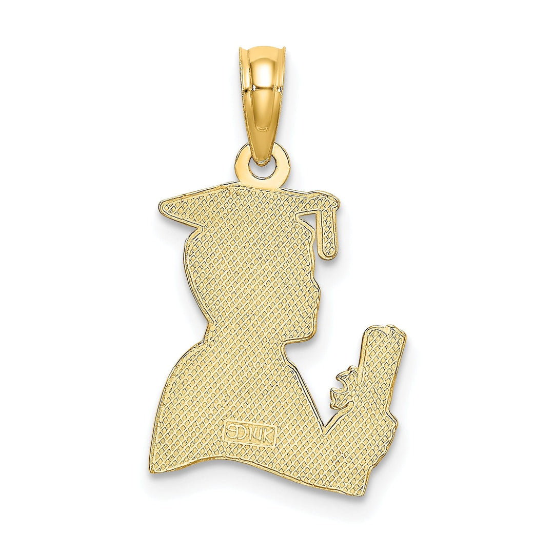 Lovely Rita's Pendants & Charms 14k Yellow Gold Polished Finish Male Graduation Profile Charm Pendant