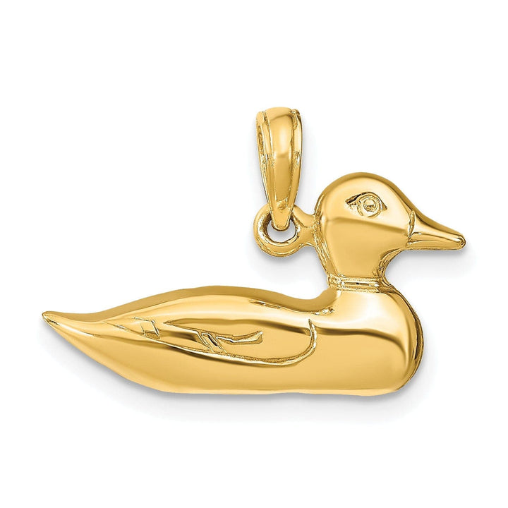 Lovely Rita's Pendants & Charms 14k Yellow Gold Polished Finish Mallard Bird Charm Pendant