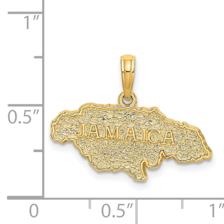 Lovely Rita's Pendants & Charms 14k Yellow Gold Polished Finish Map Shape of JAMAICA Charm Pendant