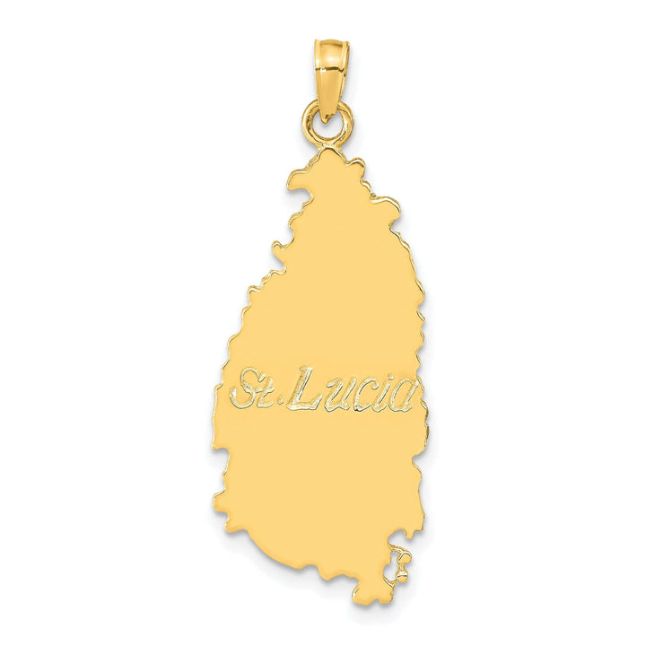 Lovely Rita's Pendants & Charms 14k Yellow Gold Polished Finish Map Shape of ST. LUCIA Island Charm Pendant