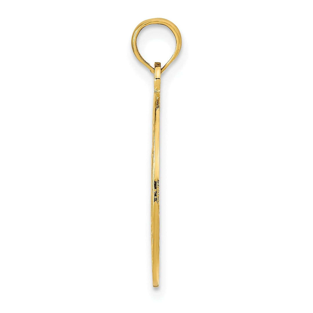 Lovely Rita's Pendants & Charms 14K Yellow Gold Polished Finish MARCO ISLAND with Dolphins in Circle Design Charm Pendant