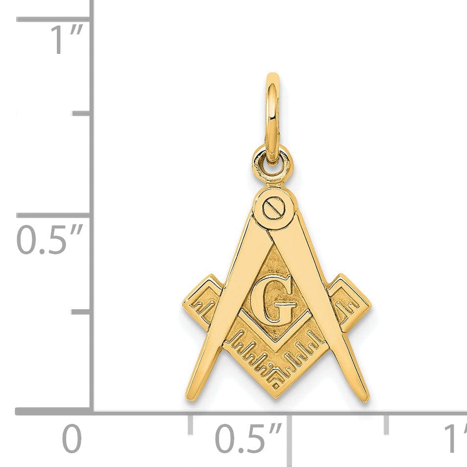 Lovely Rita's Pendants & Charms 14k Yellow Gold Polished Finish Masonic Pendant