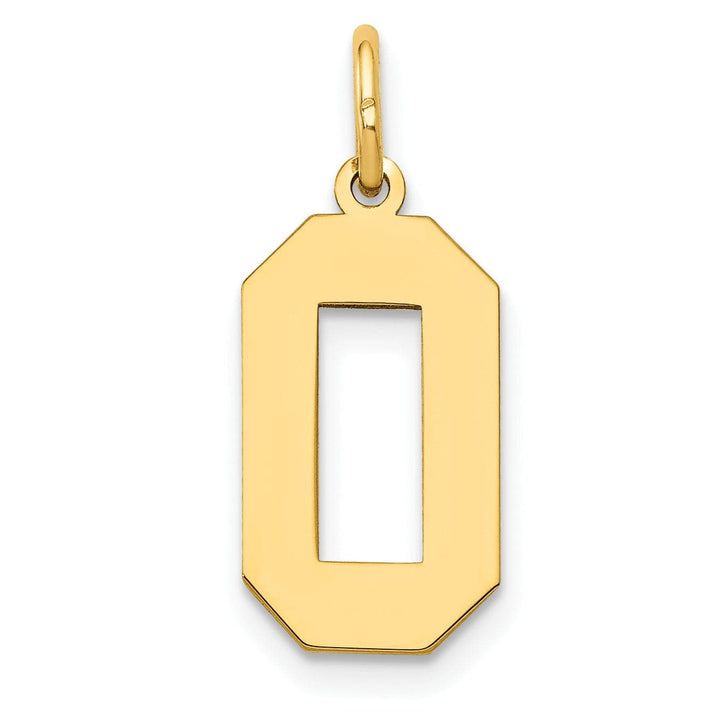 Lovely Rita's Pendants & Charms 14K Yellow Gold Polished Finish Medium Size Number 0 Charm Pendant
