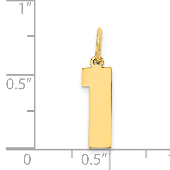 Lovely Rita's Pendants & Charms 14K Yellow Gold Polished Finish Medium Size Number 1 Charm Pendant