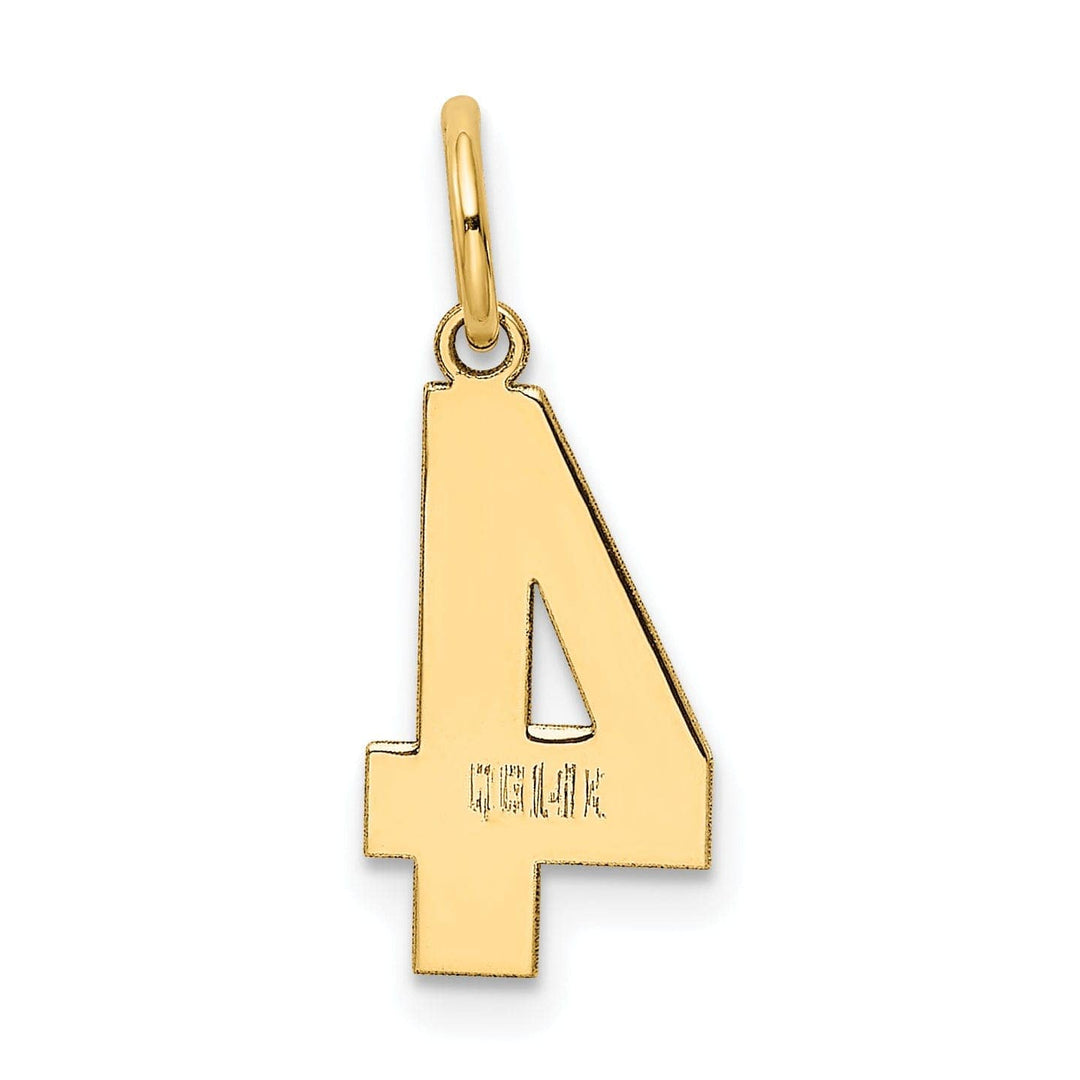 Lovely Rita's Pendants & Charms 14K Yellow Gold Polished Finish Medium Size Number 4 Charm Pendant