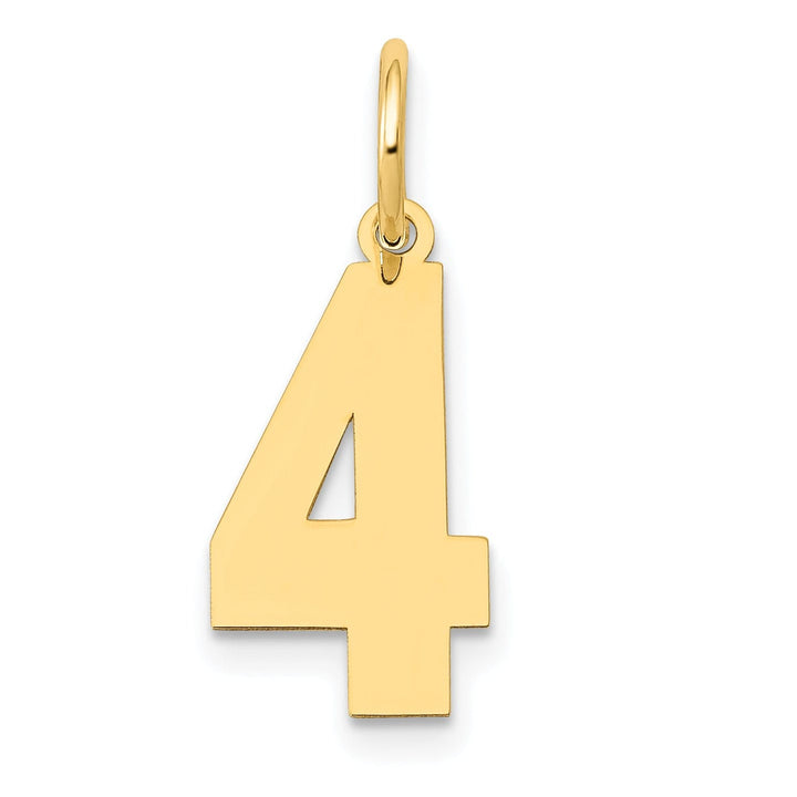 Lovely Rita's Pendants & Charms 14K Yellow Gold Polished Finish Medium Size Number 4 Charm Pendant