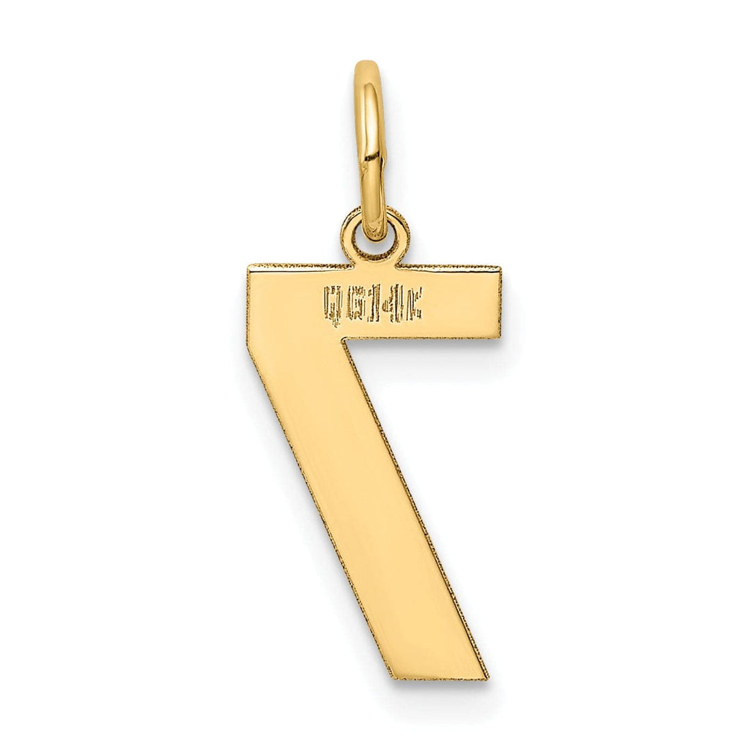 Lovely Rita's Pendants & Charms 14K Yellow Gold Polished Finish Medium Size Number 7 Pendant