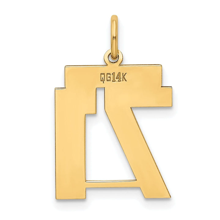 Lovely Rita's Pendants & Charms 14K Yellow Gold Polished Finish Medium Size Number 71 Charm Pendant