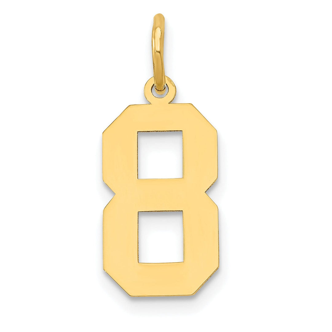 Lovely Rita's Pendants & Charms 14K Yellow Gold Polished Finish Medium Size Number 8 Charm Pendant