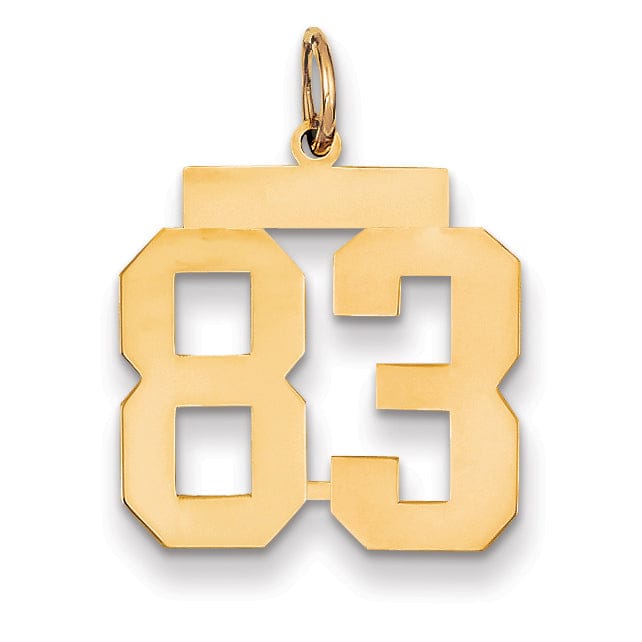 Lovely Rita's Pendants & Charms 14K Yellow Gold Polished Finish Medium Size Number 83 Charm Pendant