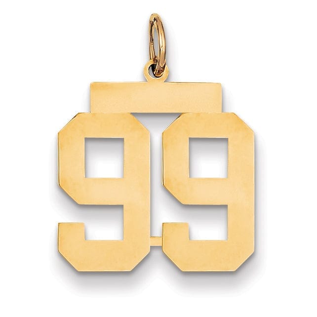 Lovely Rita's Pendants & Charms 14K Yellow Gold Polished Finish Medium Size Number 99 Charm Pendant