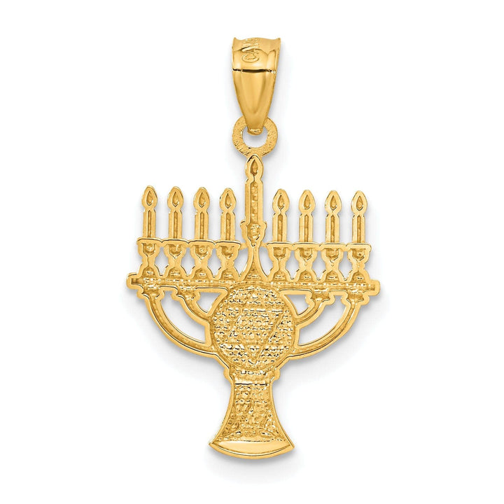 Lovely Rita's Pendants & Charms 14K Yellow Gold Polished Finish Menorah Star of David Symbol Pendant