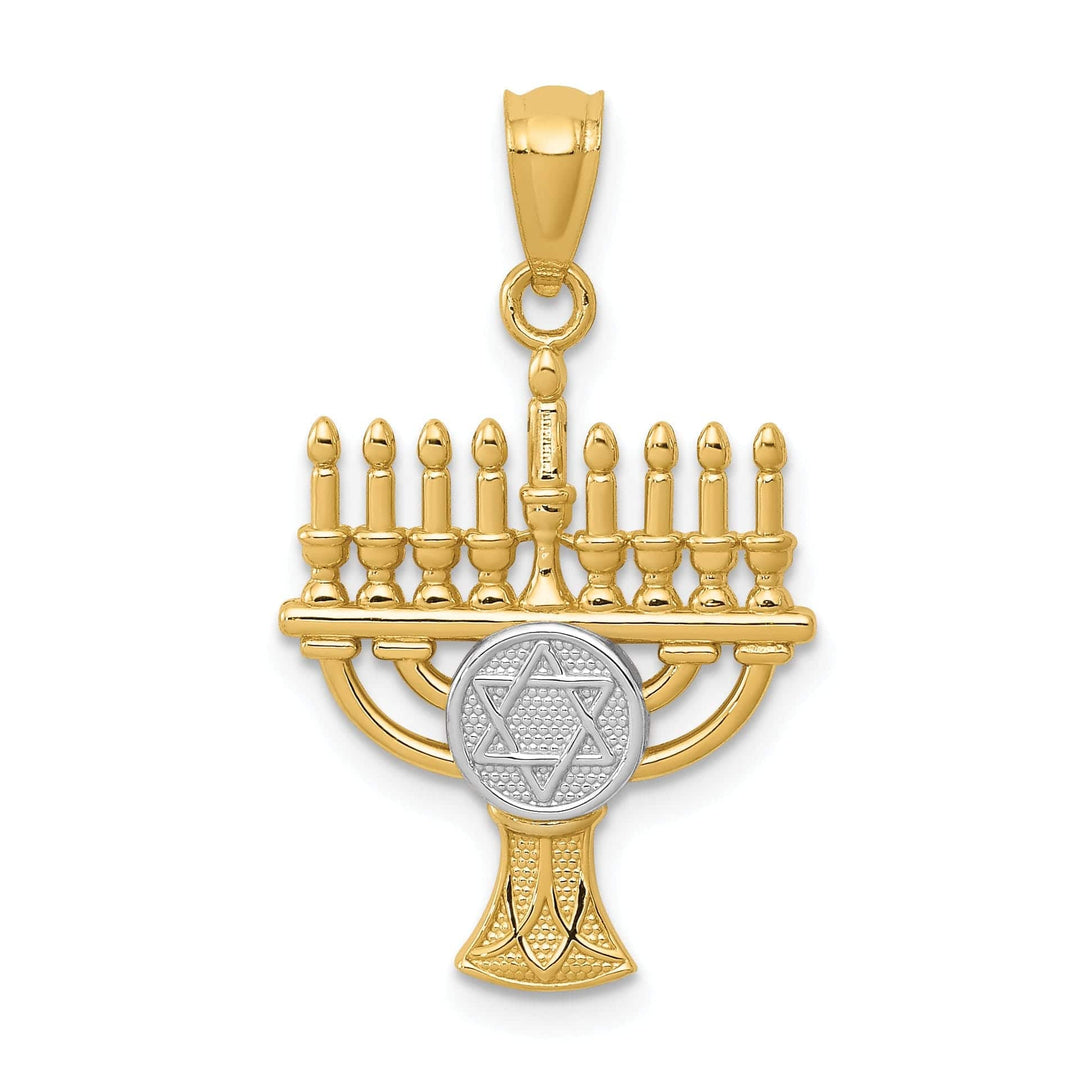 Lovely Rita's Pendants & Charms 14K Yellow Gold Polished Finish Menorah Star of David Symbol Pendant