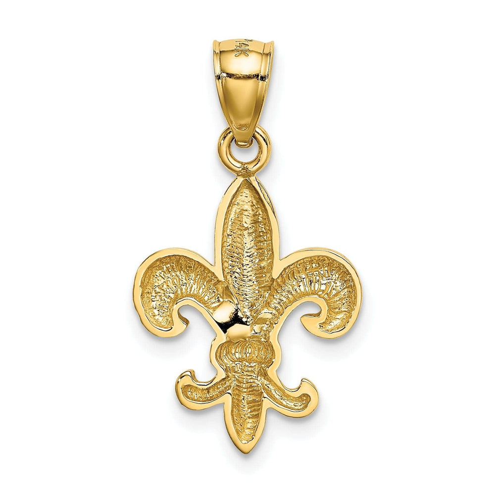 Lovely Rita's Pendants & Charms 14k Yellow Gold Polished Finish Mens Fleur de Lis Design Pendant