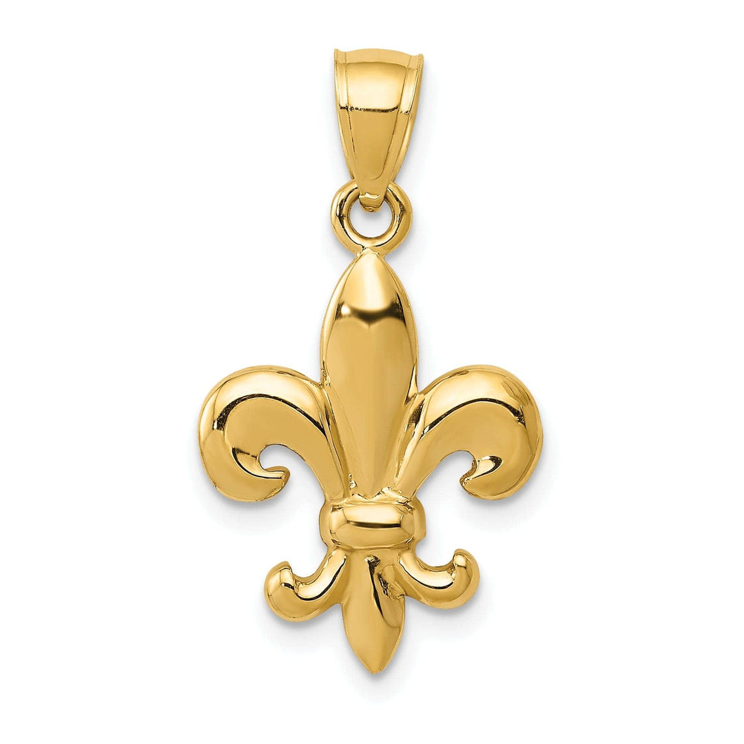 Lovely Rita's Pendants & Charms 14k Yellow Gold Polished Finish Mens Fleur de Lis Design Pendant