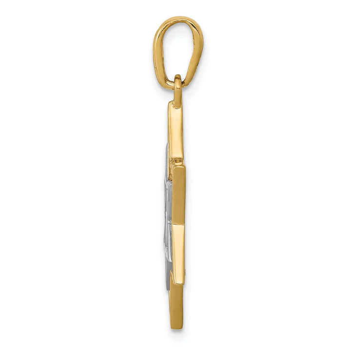 Lovely Rita's Pendants & Charms 14K Yellow Gold Polished Finish Mesh Style Star Of David Charm Pendant