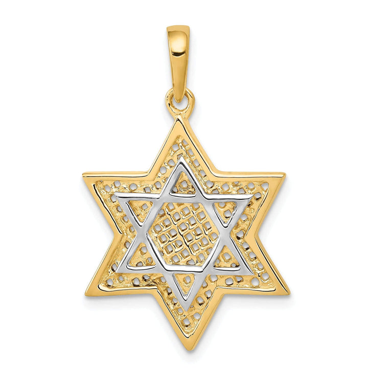 Lovely Rita's Pendants & Charms 14K Yellow Gold Polished Finish Mesh Style Star Of David Charm Pendant