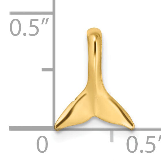 Lovely Rita's Pendants & Charms 14K Yellow Gold Polished Finish Mini Size Whale Tail Chain Slide Pendant will not fit Omega Chain