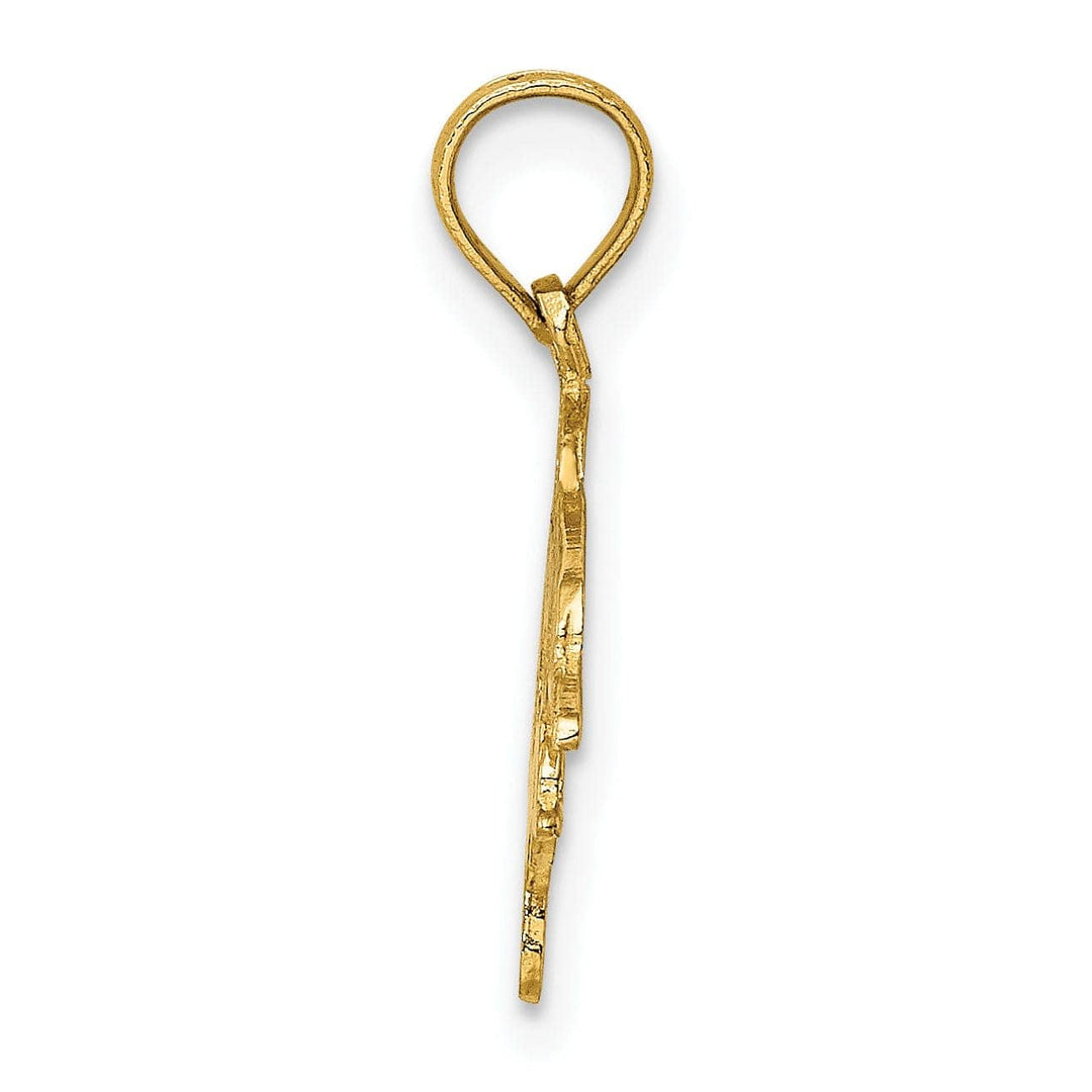 Lovely Rita's Pendants & Charms 14K Yellow Gold Polished Finish Mother and Calf Dolphin Design Charm Pendant