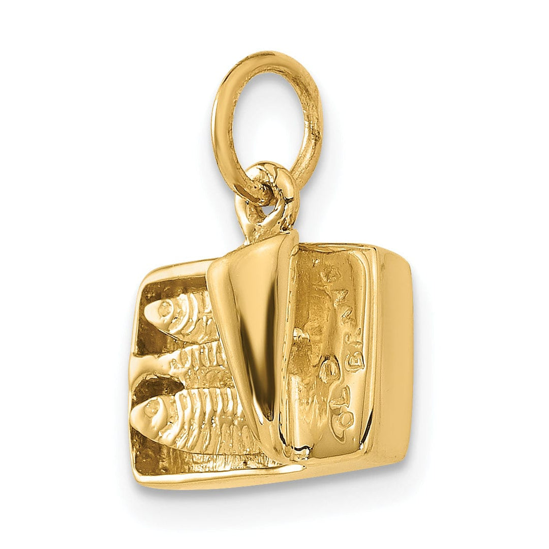 Lovely Rita's Pendants & Charms 14K Yellow Gold Polished Finish Moveable 3-D Sardine Can Pendant