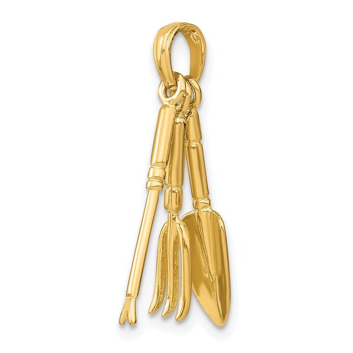 Lovely Rita's Pendants & Charms 14K Yellow Gold Polished Finish Moveable Assorted Garden Hand Tools Charm Pendant