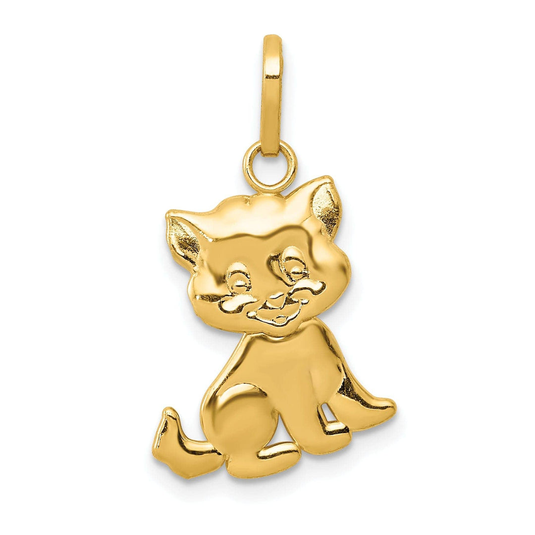Lovely Rita's Pendants & Charms 14k Yellow Gold Polished Finish Moveable Cat Charm Design Pendant