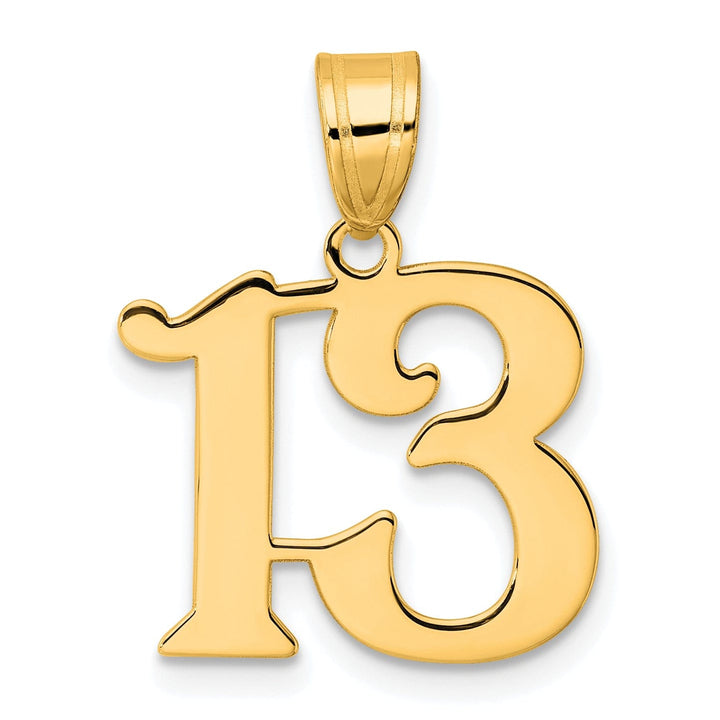 Lovely Rita's Pendants & Charms 14k Yellow Gold Polished Finish Number 13 Charm Pendant