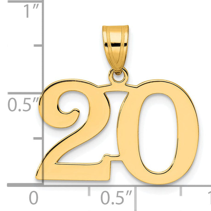Lovely Rita's Pendants & Charms 14k Yellow Gold Polished Finish Number 20 Charm Pendant