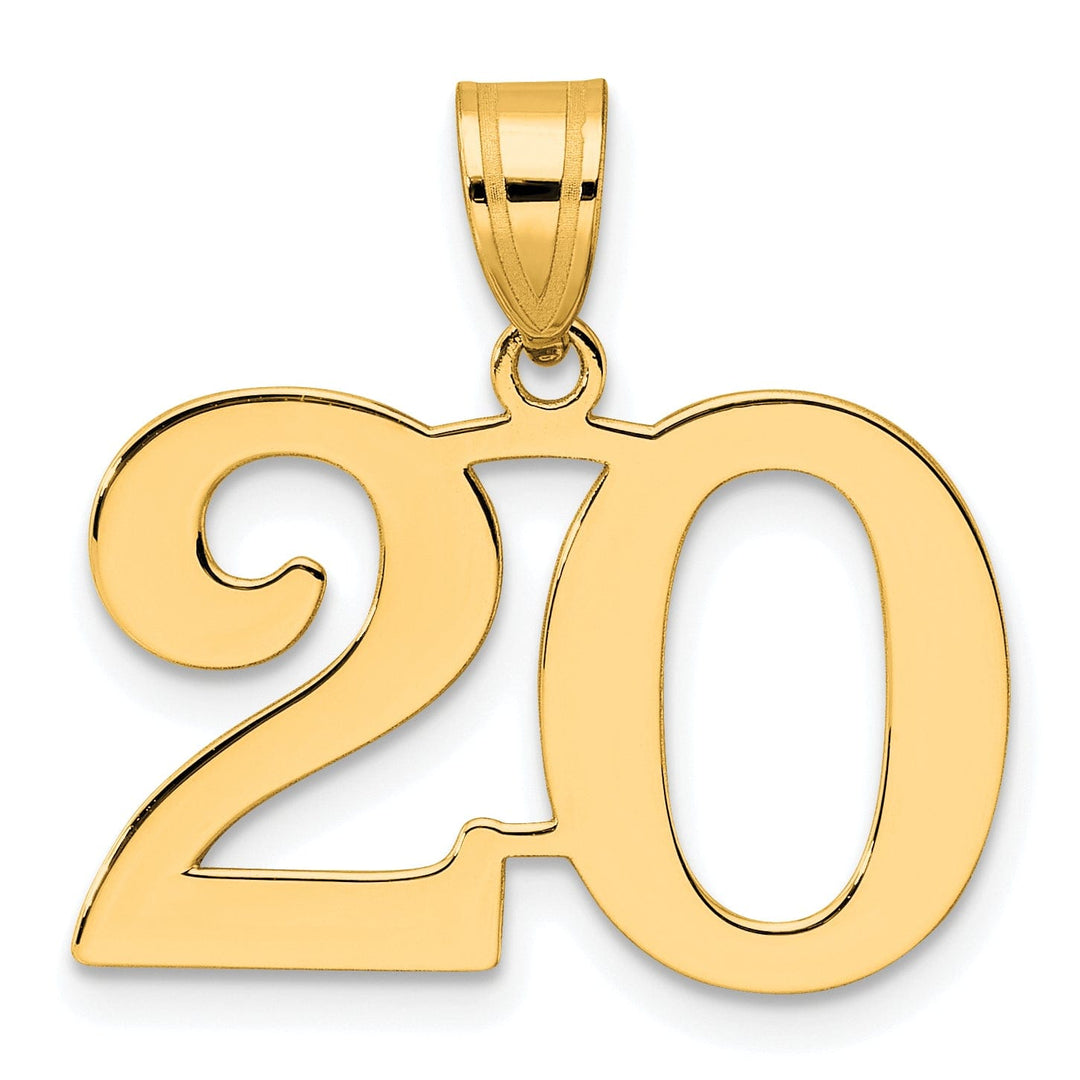Lovely Rita's Pendants & Charms 14k Yellow Gold Polished Finish Number 20 Charm Pendant