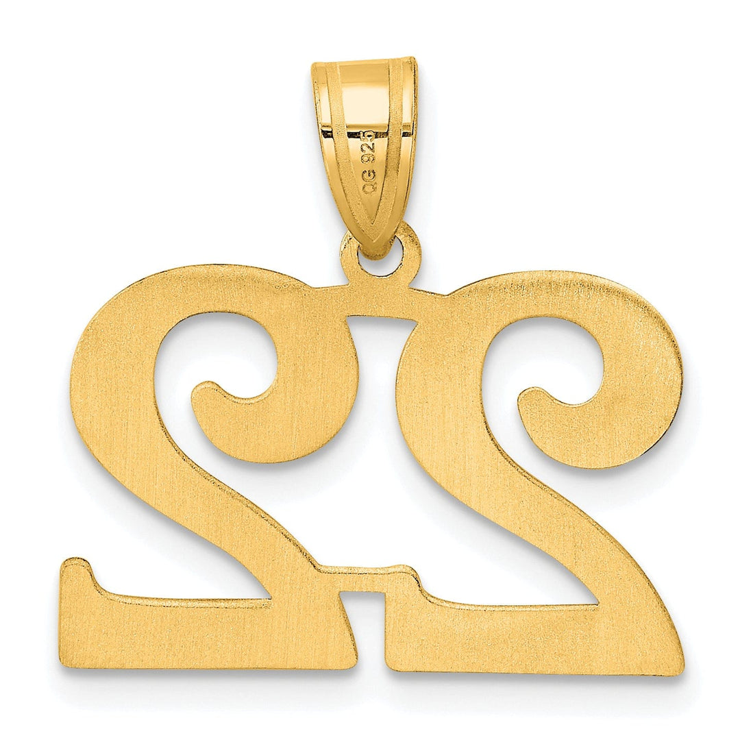 Lovely Rita's Pendants & Charms 14k Yellow Gold Polished Finish Number 22 Charm Pendant
