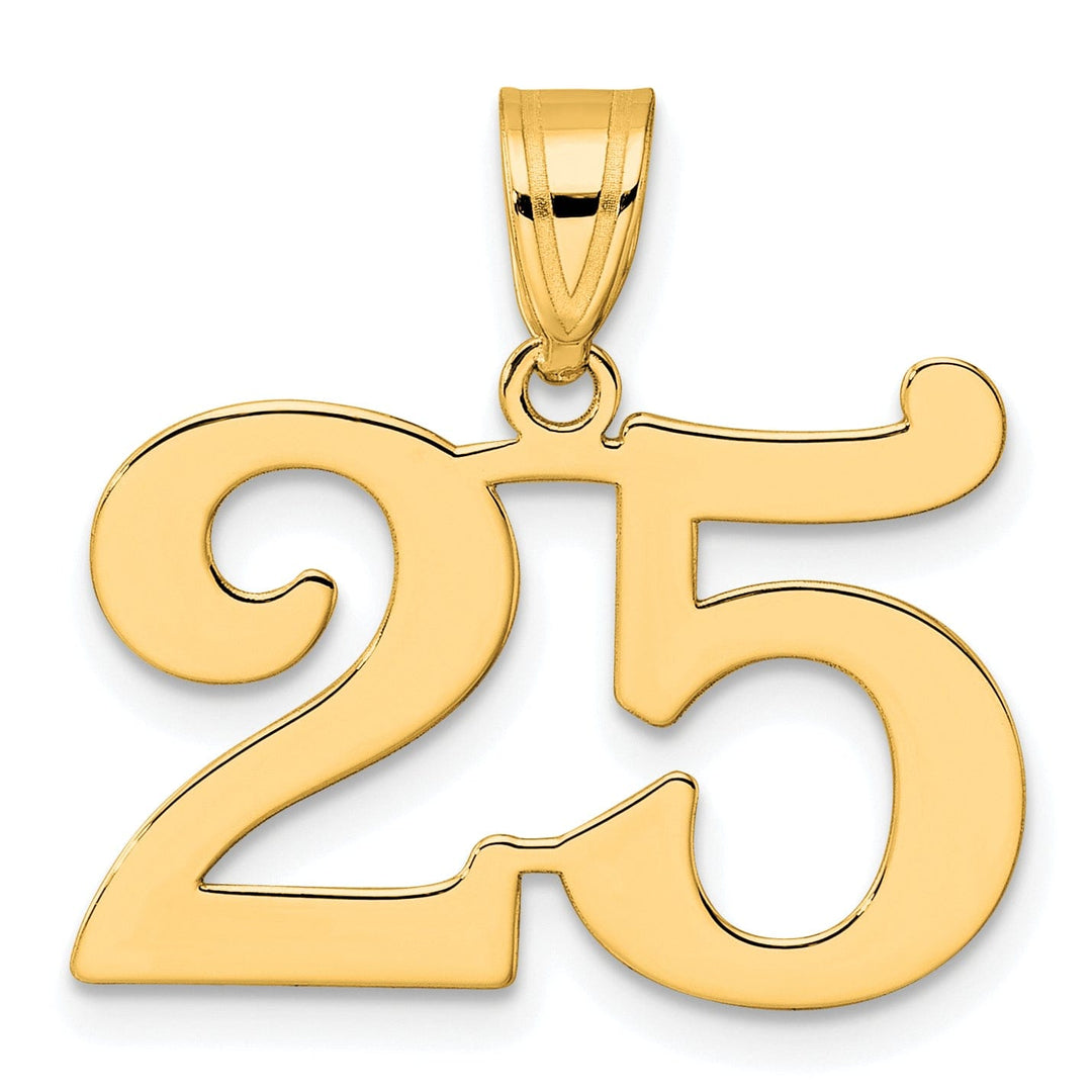 Lovely Rita's Pendants & Charms 14k Yellow Gold Polished Finish Number 25 Charm Pendant