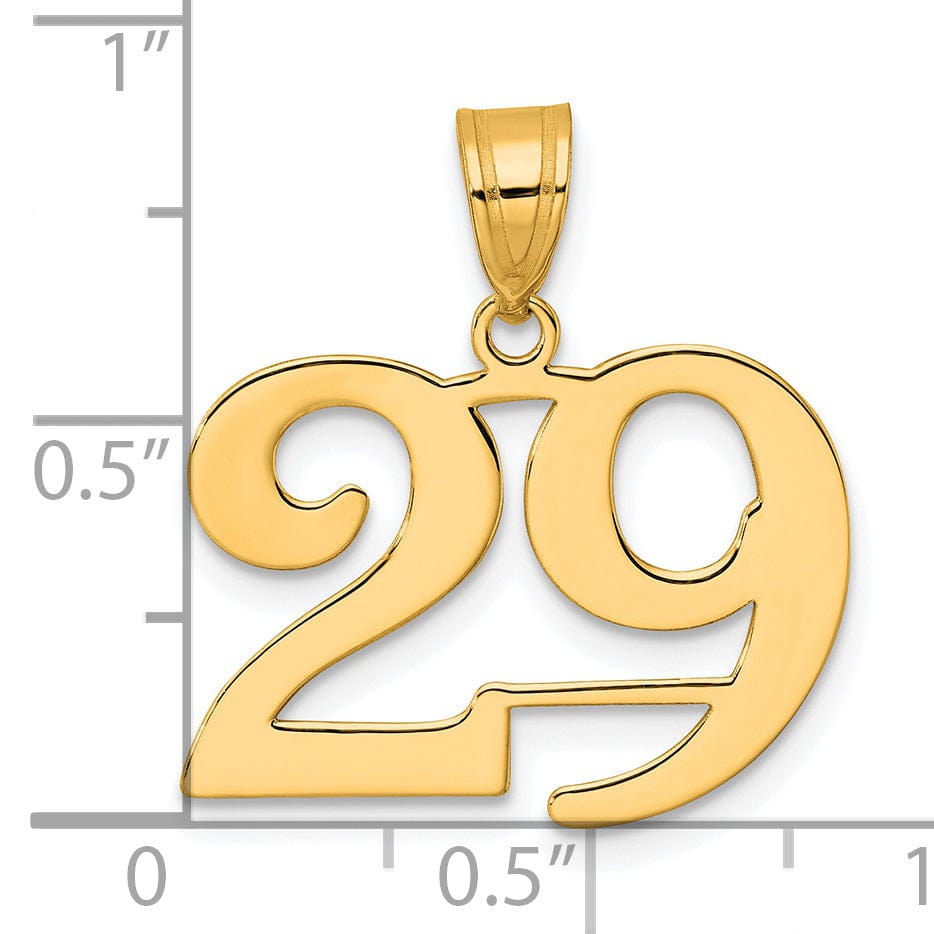 Lovely Rita's Pendants & Charms 14k Yellow Gold Polished Finish Number 29 Charm Pendant