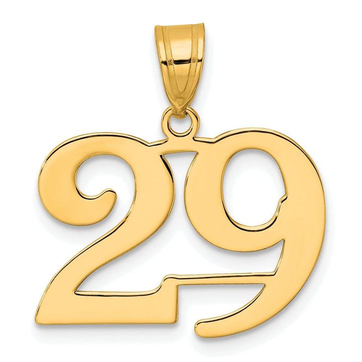 Lovely Rita's Pendants & Charms 14k Yellow Gold Polished Finish Number 29 Charm Pendant